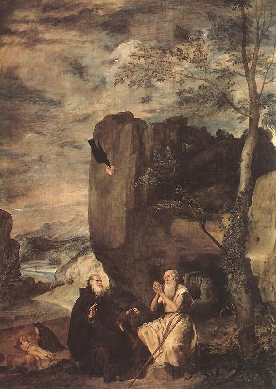 VELAZQUEZ, Diego Rodriguez de Silva y Sts Paul the Hermit and Anthony Abbot ar Spain oil painting art